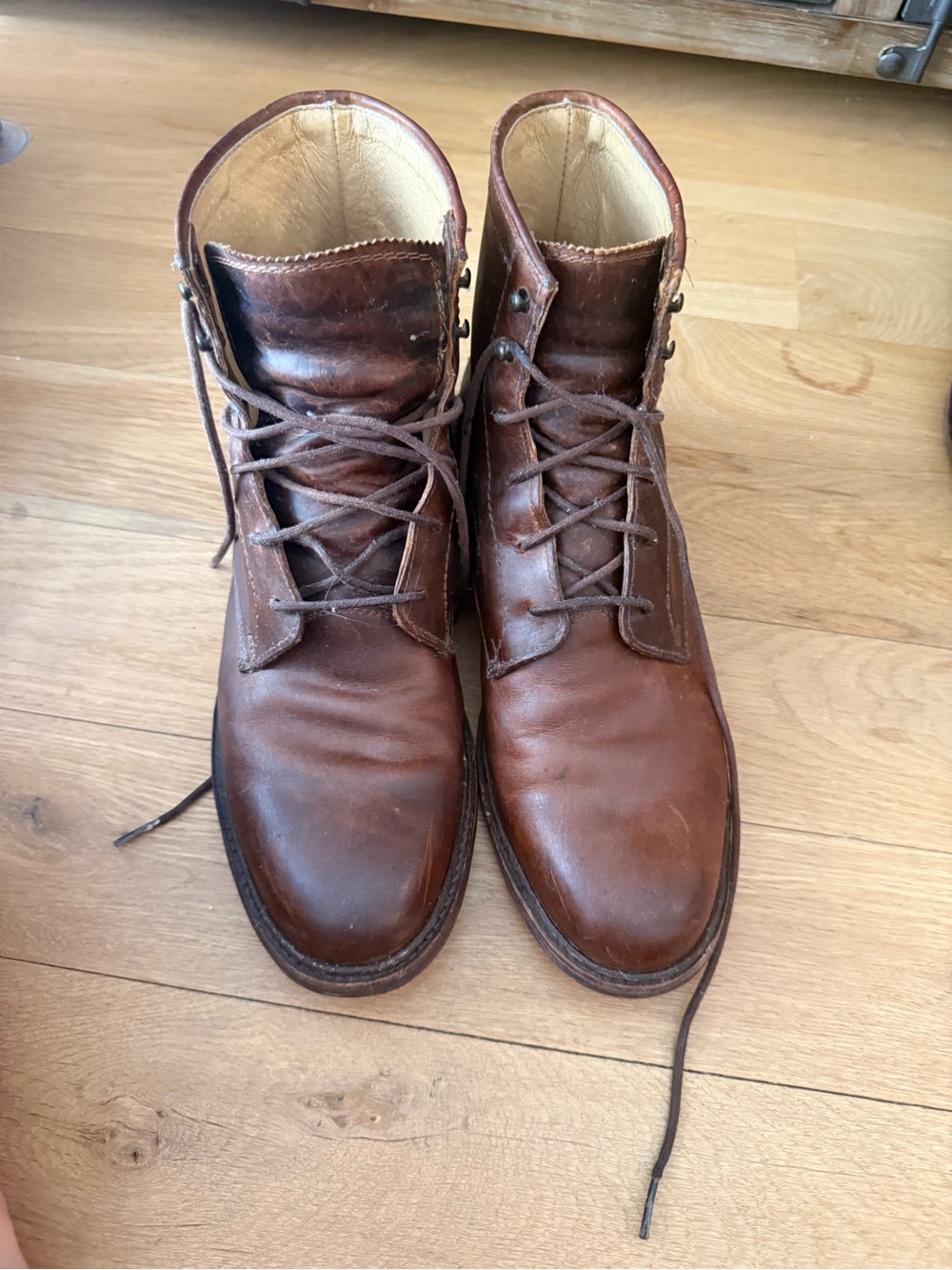Frye Men's Rich Brown Leather Lace-Up Ankle Boots
